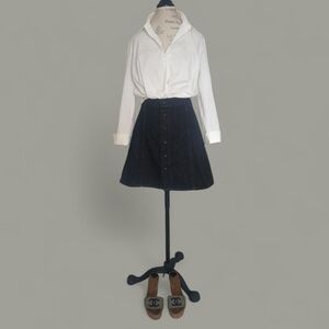 AG Adriano Goldschmied Black Denim Mini Skirt